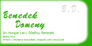 benedek domeny business card