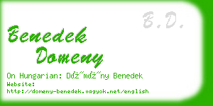 benedek domeny business card